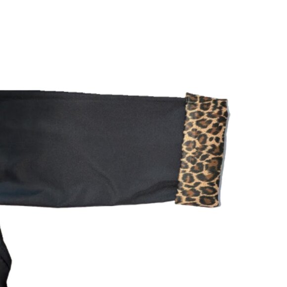 Apropos Reversible Rain Resistant Black/Animal Print Trench M/L - Picture 11 of 11